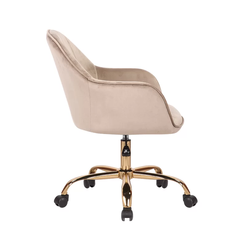 Comfy CreativeDecore Auroratask Chair | Study, Office Swivel Chair with Gold Base & Armrests