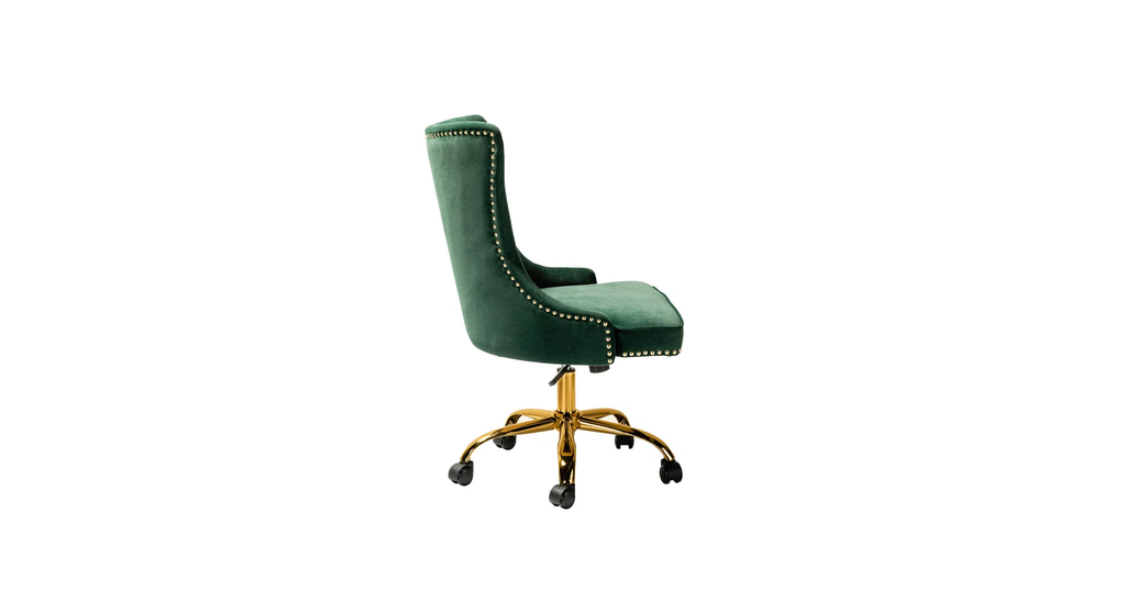 CreativeDecore Velvet Swen task chair /study chair /office chair   for  study  Room, office  , swivel Armchair  with Gold base