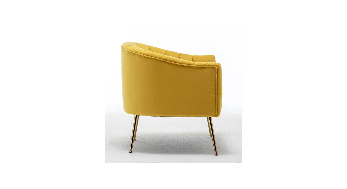 CreativeDecore Velvet Jella  Accent Chair/Lounge Chair for  Living Room, Bedroom, Armchair Sofa Chair with Gold Legs.