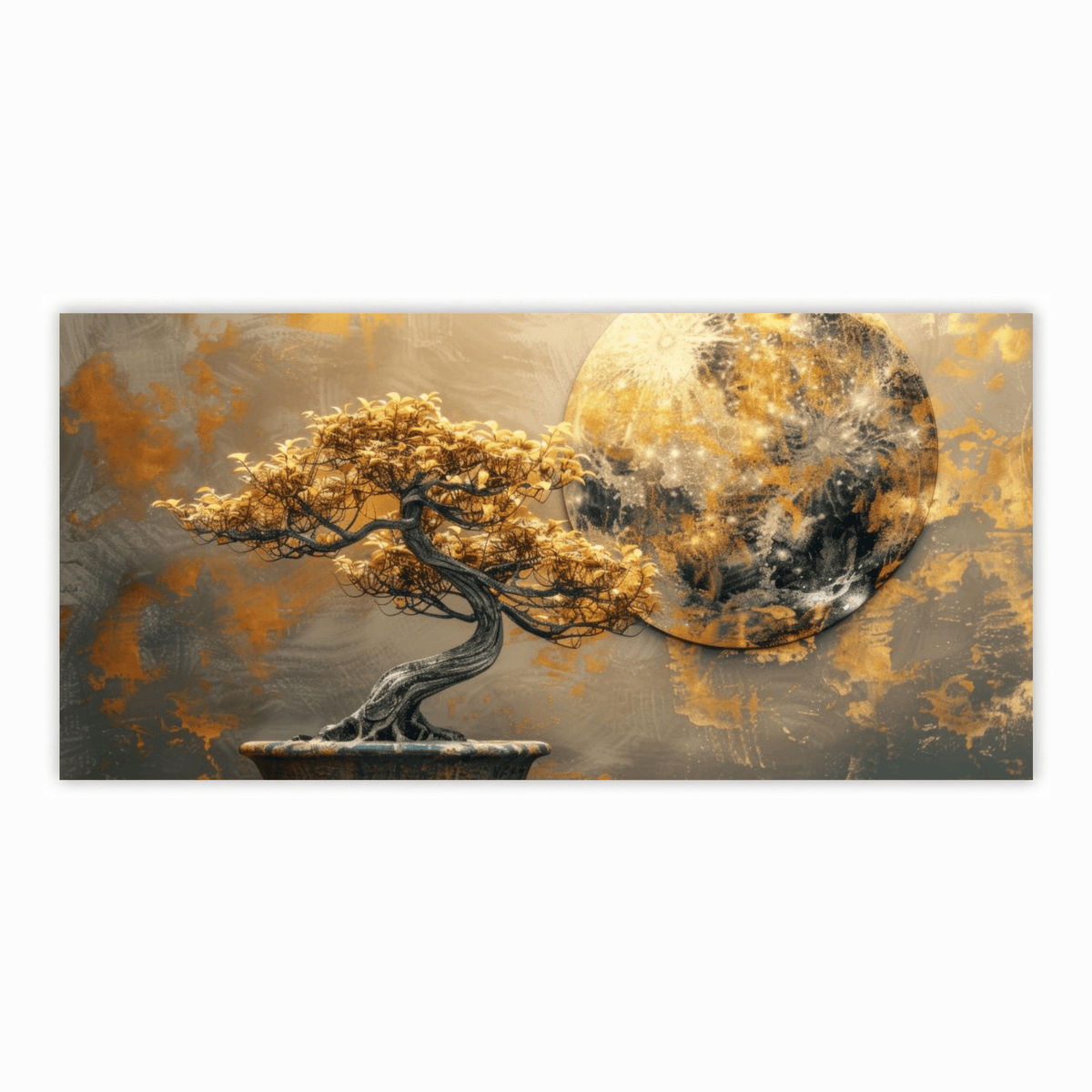 Golden tree with Abstract design: Wall Paintings by Creative Decor