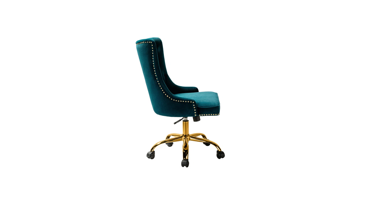 CreativeDecore Velvet Swen task chair /study chair /office chair   for  study  Room, office  , swivel Armchair  with Gold base