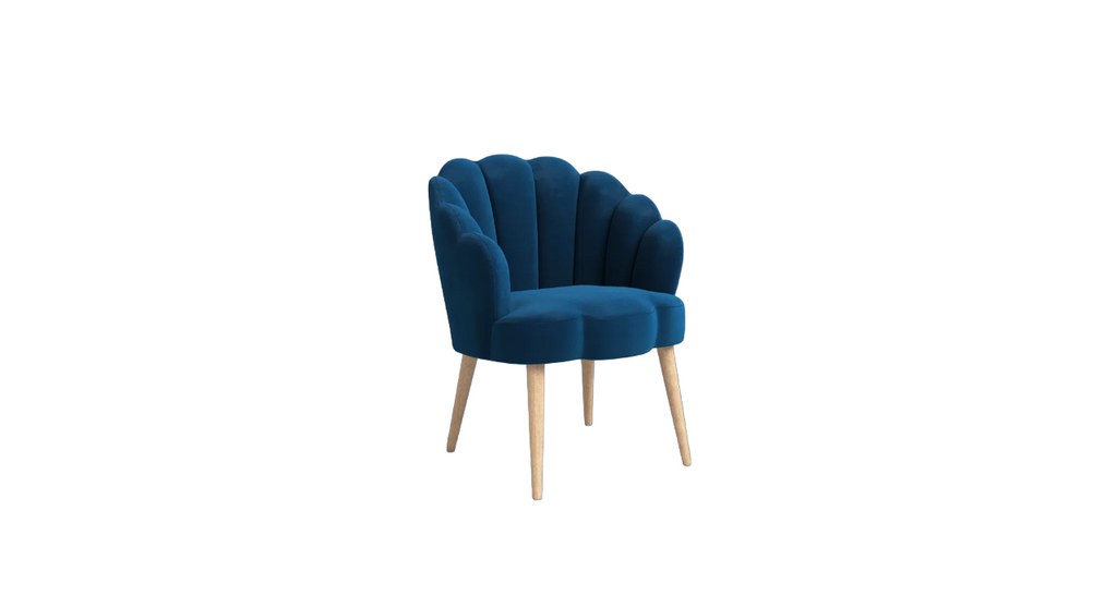 CreativeDecore Velvet Rae Accent Chair/Lounge Chair for  Living Room, Bedroom, Armchair Sofa Chair with natural finish wooden legs