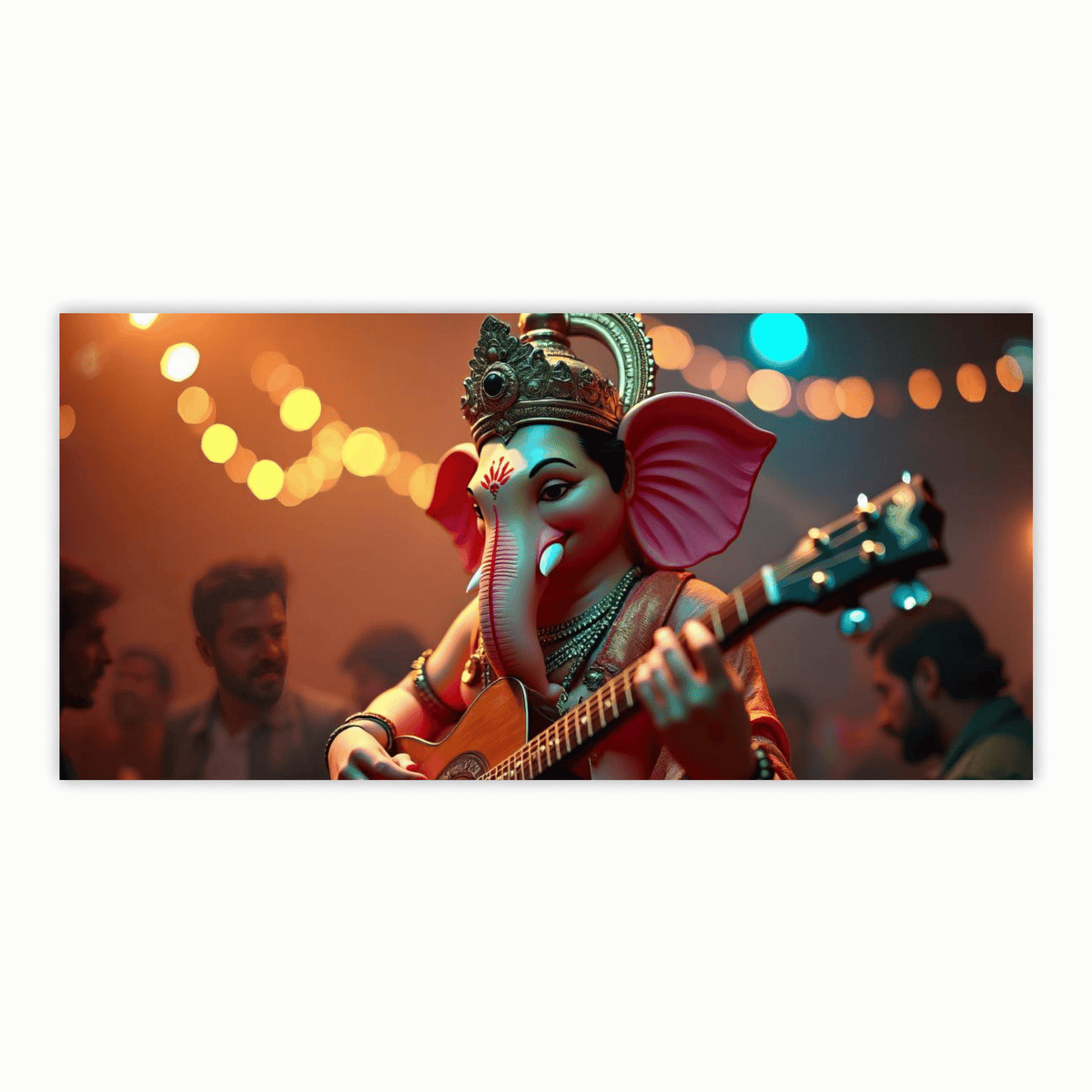 Handcrafted Playing Guitar Ganesh Ji Idol for Home Décor and Gifts