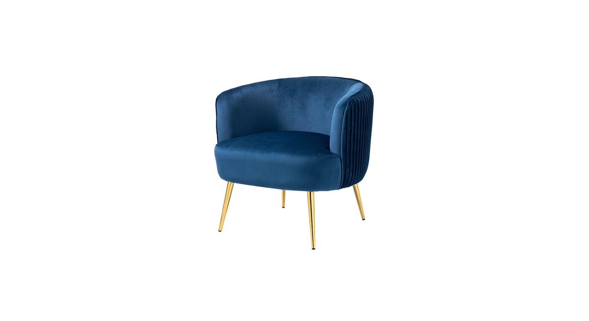 CreativeDecore Velvet Leiser Accent Chair/Lounge Chair for  Living Room, Bedroom, Armchair Sofa Chair with Gold Legs.