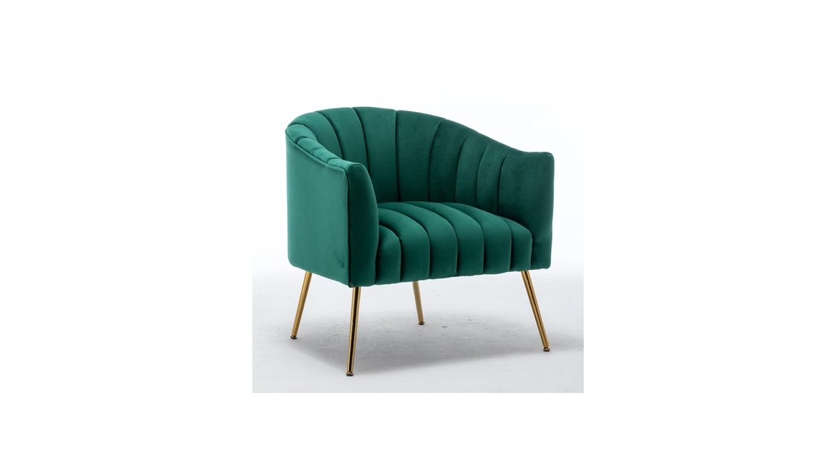 CreativeDecore Velvet Jella  Accent Chair/Lounge Chair for  Living Room, Bedroom, Armchair Sofa Chair with Gold Legs.