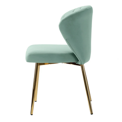 Doe Buck Velvet Chimene   Accent Chair/dining chair/café chair  for  Living Room, dining room ,restaurant  Armchair  with Gold Legs.