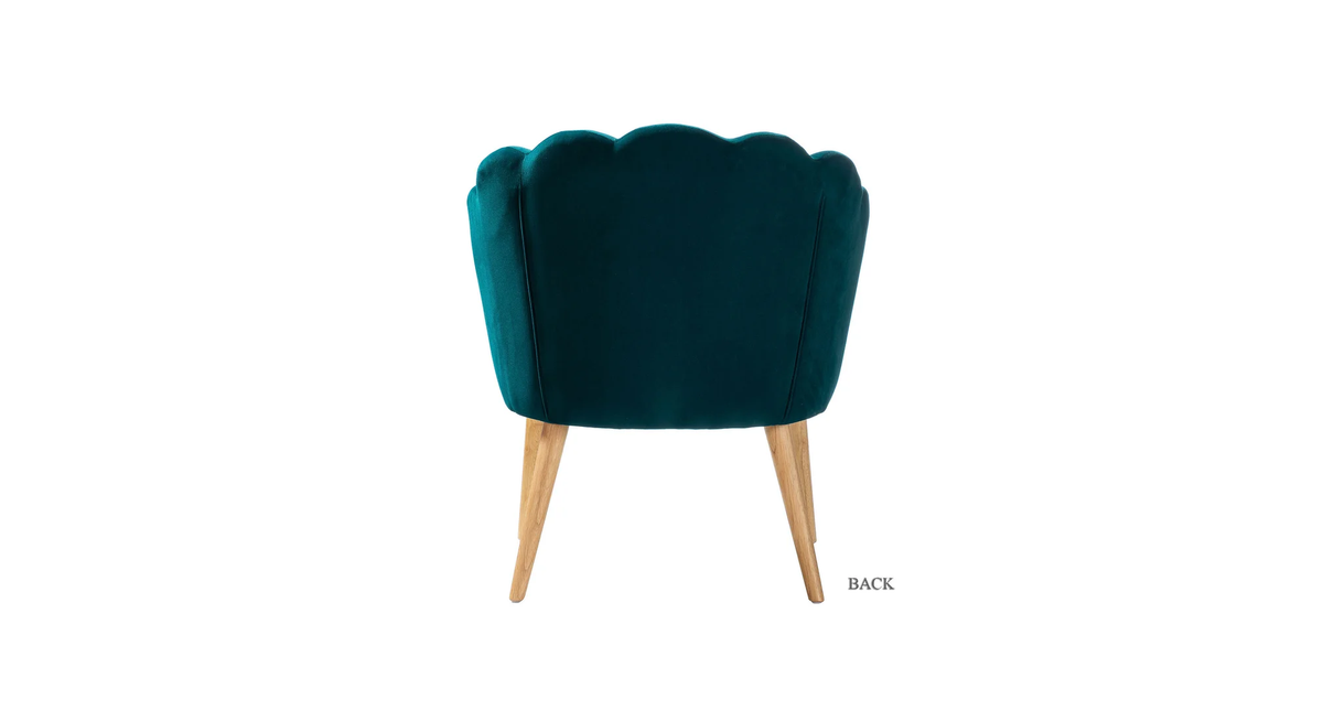 CreativeDecore Velvet Rae Accent Chair/Lounge Chair for  Living Room, Bedroom, Armchair Sofa Chair with natural finish wooden legs