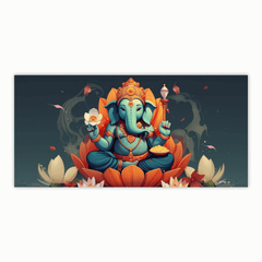 Ganesh Ji Sitting on Lotus Flower Idol - Divine Home Decor & Gift