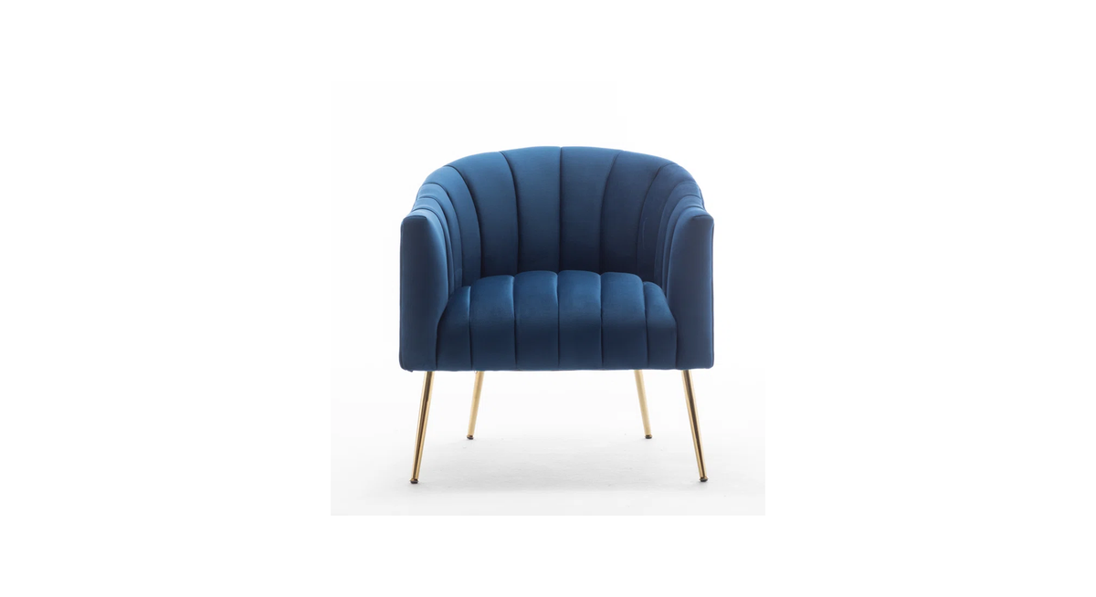 CreativeDecore Velvet Jella  Accent Chair/Lounge Chair for  Living Room, Bedroom, Armchair Sofa Chair with Gold Legs.