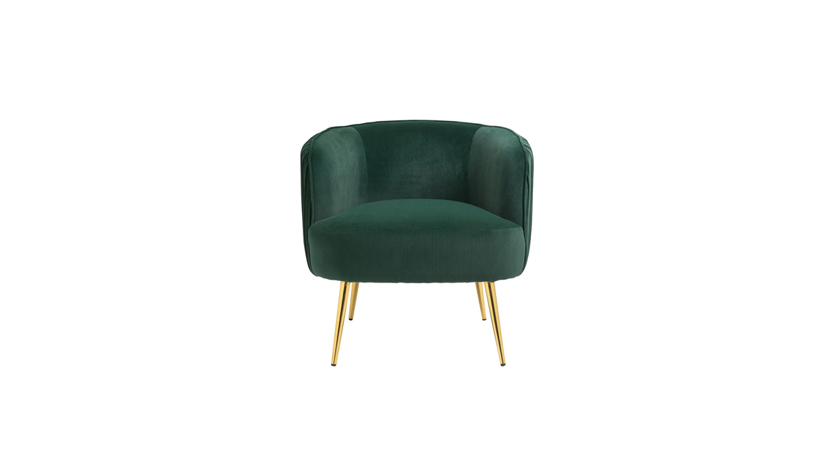 CreativeDecore Velvet Leiser Accent Chair/Lounge Chair for  Living Room, Bedroom, Armchair Sofa Chair with Gold Legs.