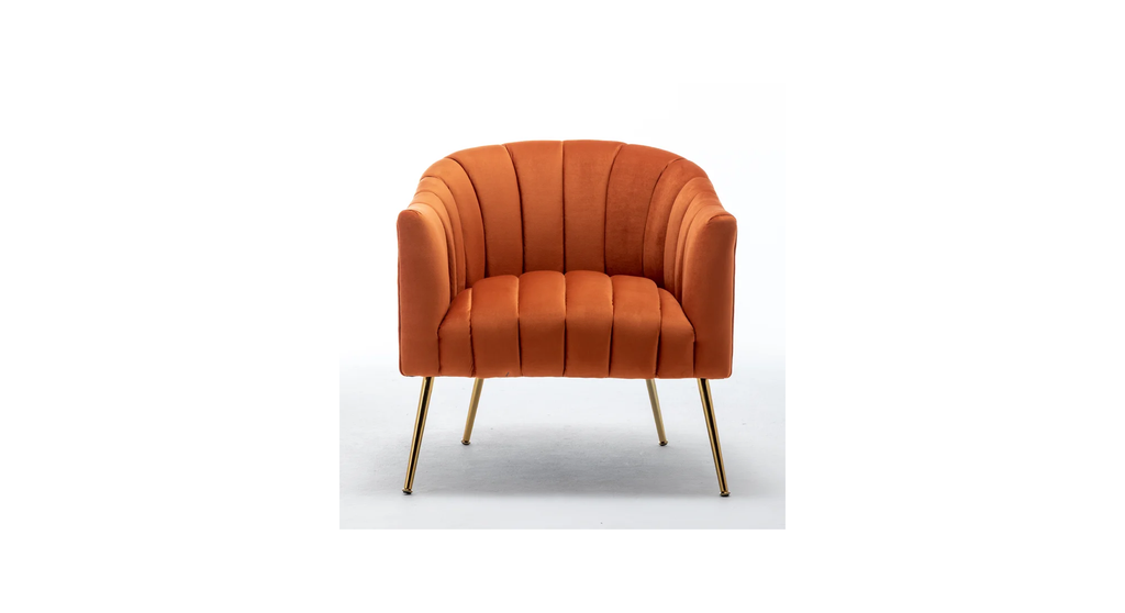 CreativeDecore Velvet Jella  Accent Chair/Lounge Chair for  Living Room, Bedroom, Armchair Sofa Chair with Gold Legs.