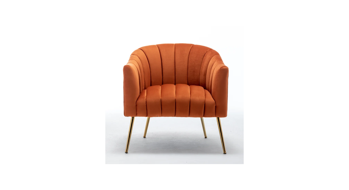 CreativeDecore Velvet Jella  Accent Chair/Lounge Chair for  Living Room, Bedroom, Armchair Sofa Chair with Gold Legs.