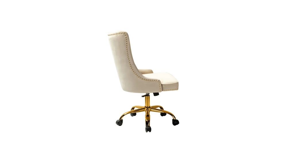 CreativeDecore Velvet Swen task chair /study chair /office chair   for  study  Room, office  , swivel Armchair  with Gold base