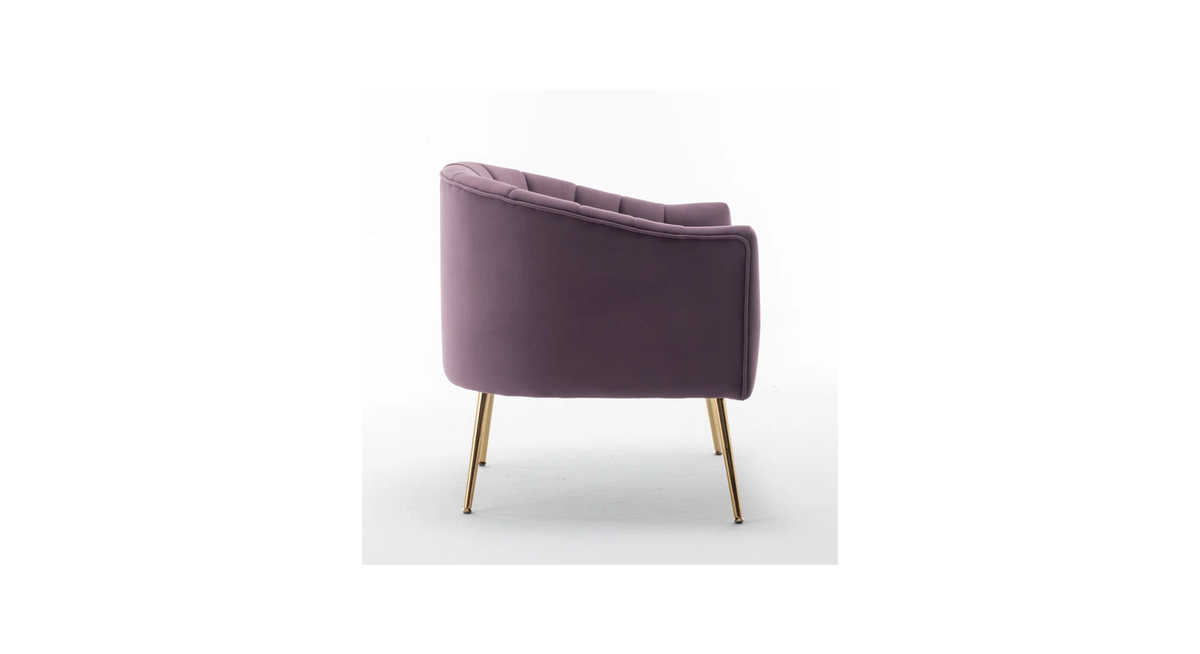 CreativeDecore Velvet Jella  Accent Chair/Lounge Chair for  Living Room, Bedroom, Armchair Sofa Chair with Gold Legs.