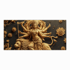 Divine Many-Hand Mata Rani Statue Sitting on Lion – Goddess Durga Idol for Worship.