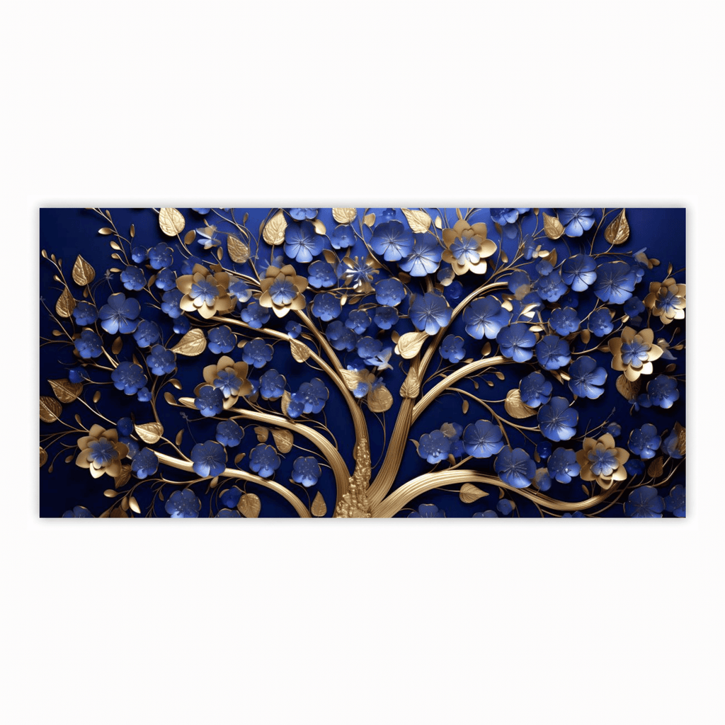 Tree with Ruby Blue Leaf: Wall Paintings by Creative Decor