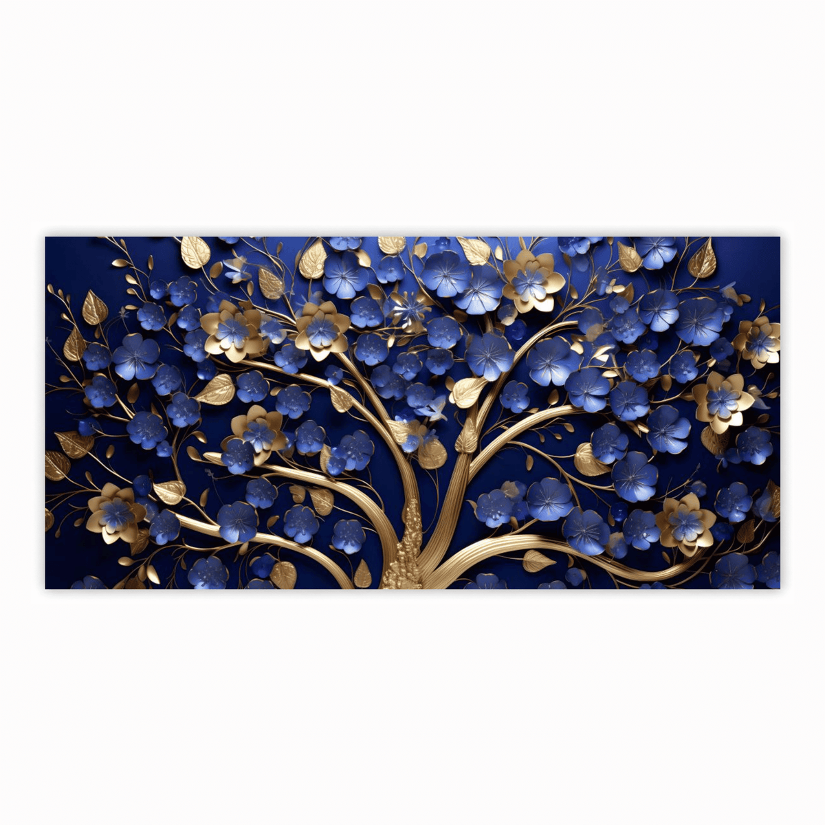 Tree with Ruby Blue Leaf: Wall Paintings by Creative Decor