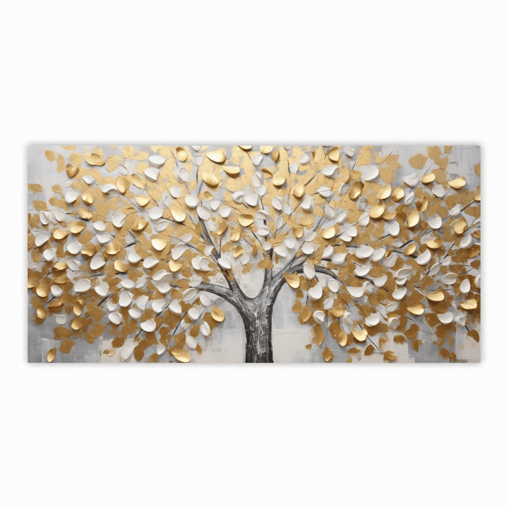 Tree With White & gold Leaf: Wall Paintings by Creative Decor