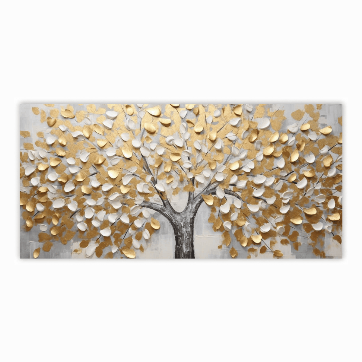 Tree With White & gold Leaf: Wall Paintings by Creative Decor
