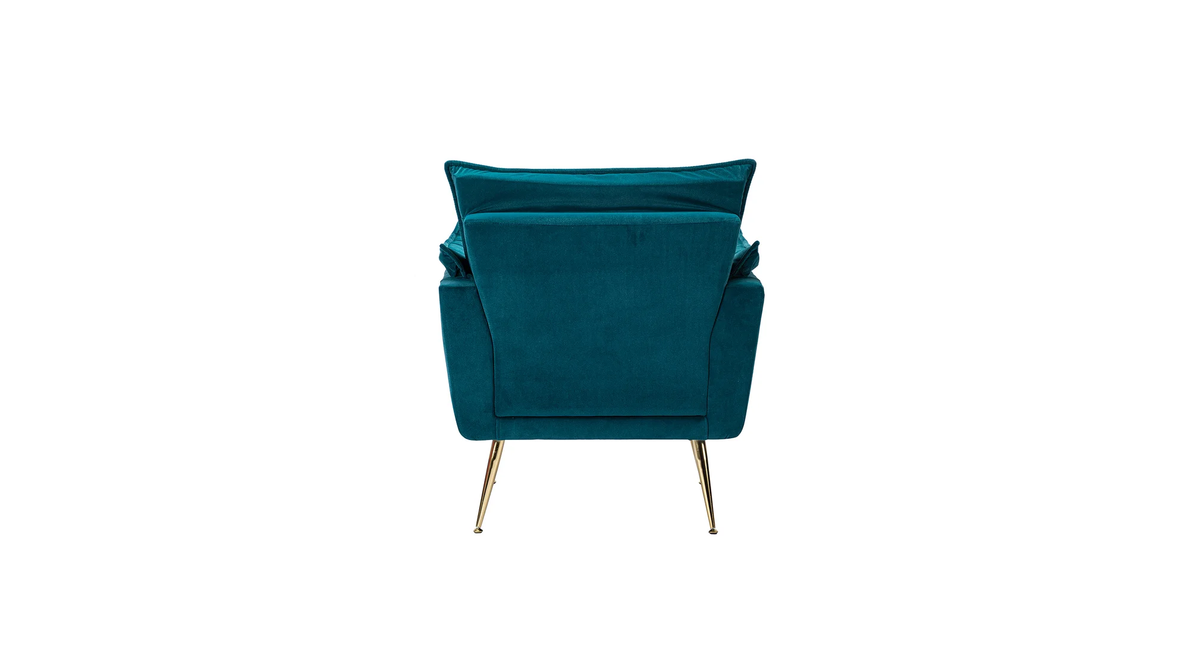 CreativeDecore Velvet fyn Accent Chair/Lounge Chair for  Living Room, Bedroom, Armchair Sofa Chair with Gold Legs.