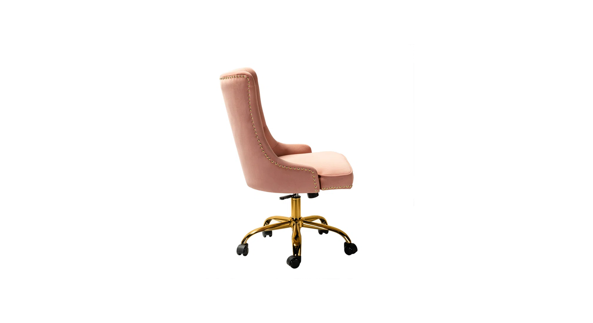 CreativeDecore Velvet Swen task chair /study chair /office chair   for  study  Room, office  , swivel Armchair  with Gold base