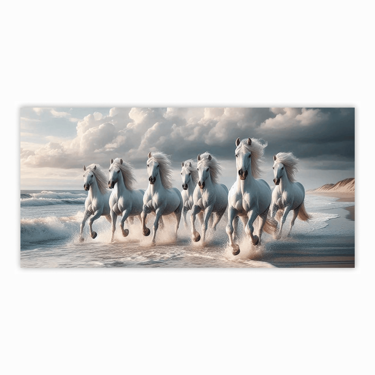 Seven White Horses - Beautiful Art Print