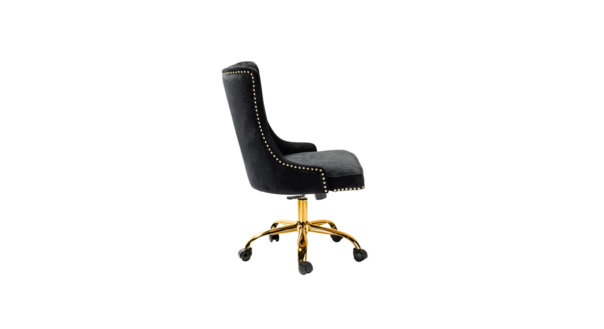 CreativeDecore Velvet Swen task chair /study chair /office chair   for  study  Room, office  , swivel Armchair  with Gold base