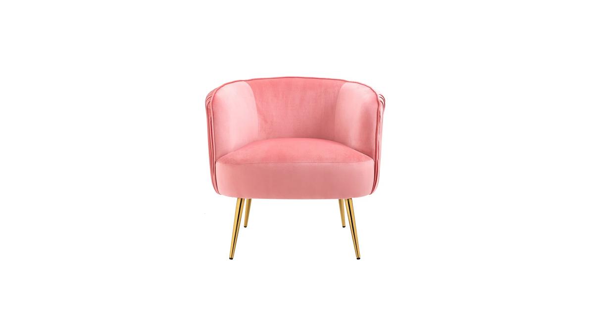 CreativeDecore Velvet Leiser Accent Chair/Lounge Chair for  Living Room, Bedroom, Armchair Sofa Chair with Gold Legs.