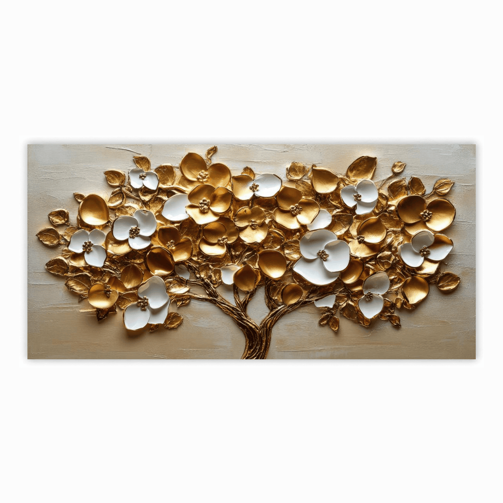 Tree with gold & Silver flower: Wall Paintings by Creative Decor