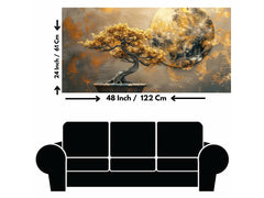 Golden tree with Abstract design: Wall Paintings by Creative Decor