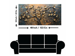 Tree With Golden Leaf: Wall Paintings by Creative Decor