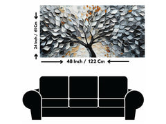 Tree With Silver Leaf: Wall Paintings by Creative Decor