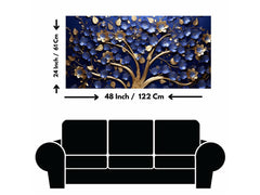 Tree with Ruby Blue Leaf: Wall Paintings by Creative Decor