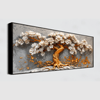Golden Tree With White Flower: Wall Paintings by Creative Decor