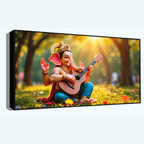 Four Arms Ganesh Ji Playing Guitar Statue - Unique Artistic Decor