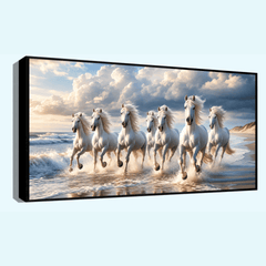 Seven White Horses - Beautiful Art Print