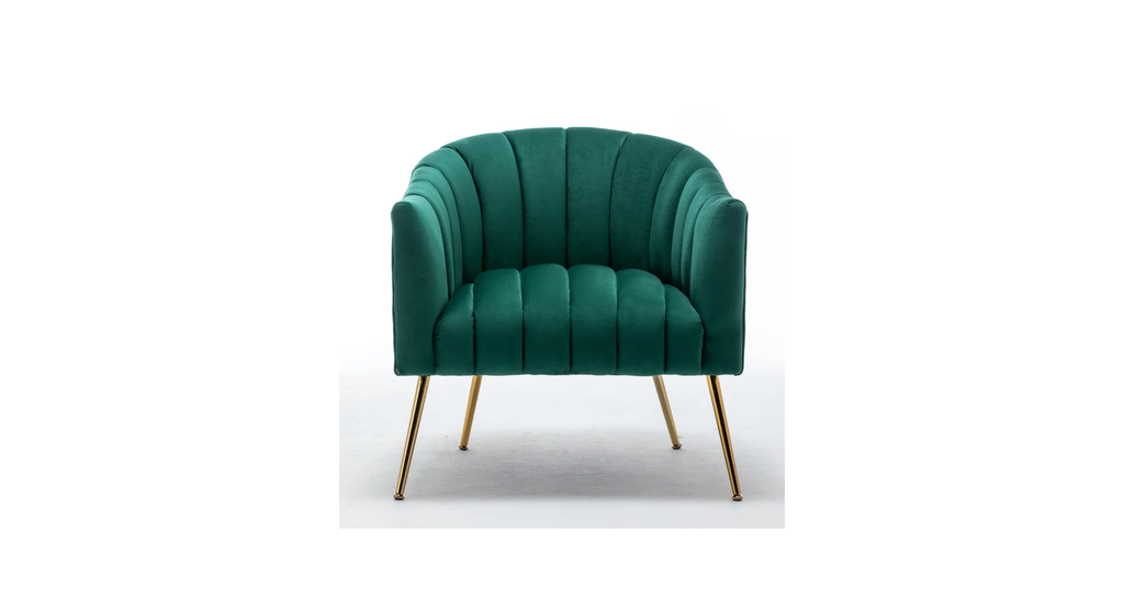 CreativeDecore Velvet Jella  Accent Chair/Lounge Chair for  Living Room, Bedroom, Armchair Sofa Chair with Gold Legs.