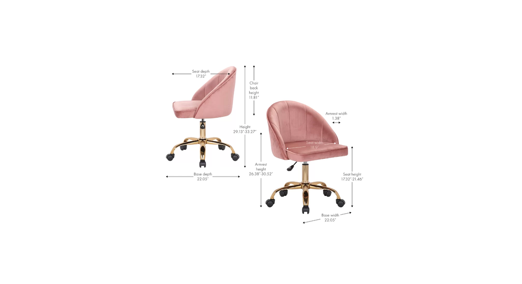 CreativeDecore Velvet Hindmen  task chair /study chair /office chair   for  study  Room, office  , swivel Armchair  with Gold base