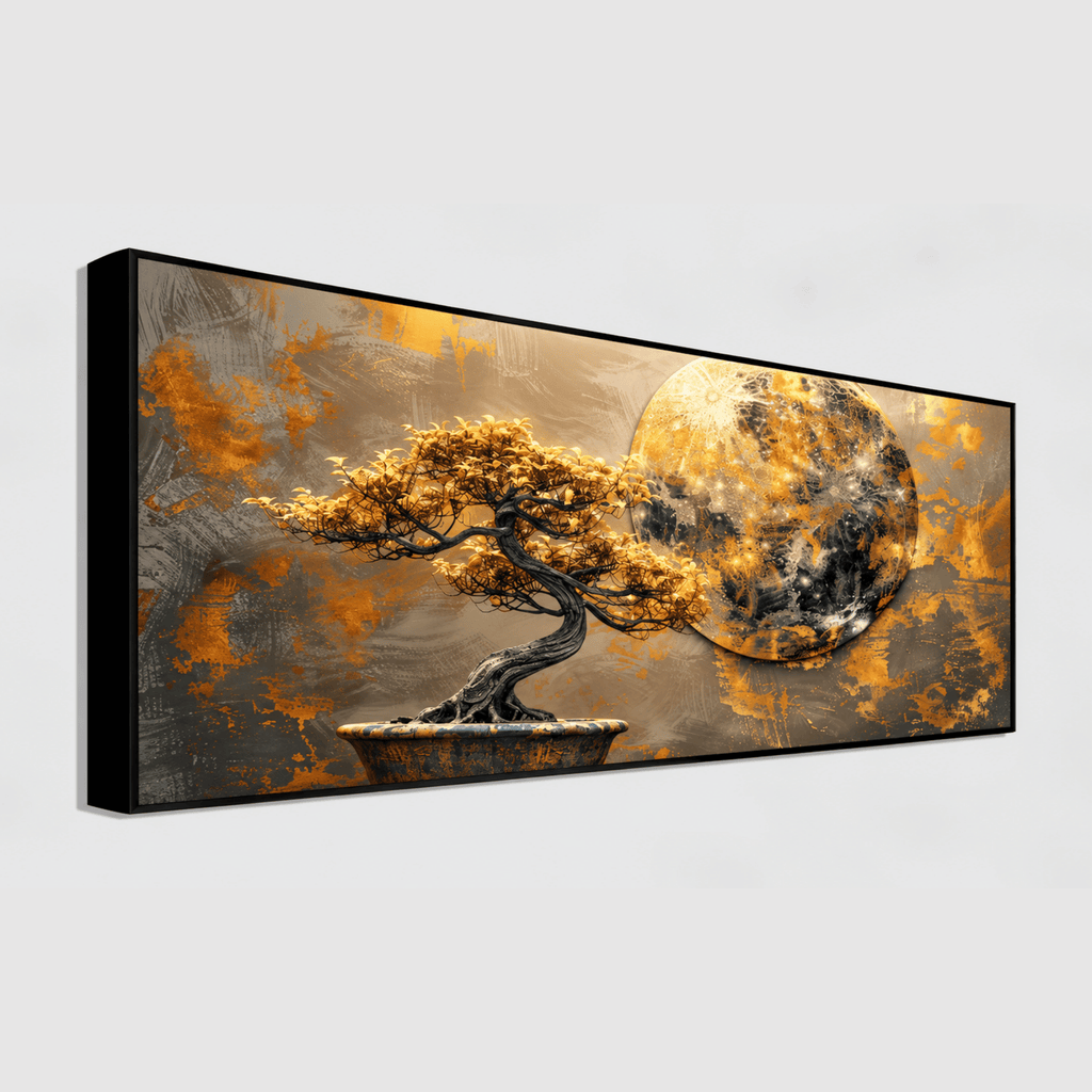 Golden tree with Abstract design: Wall Paintings by Creative Decor