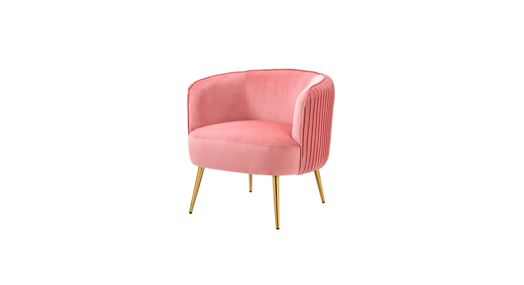 CreativeDecore Velvet Leiser Accent Chair/Lounge Chair for  Living Room, Bedroom, Armchair Sofa Chair with Gold Legs.