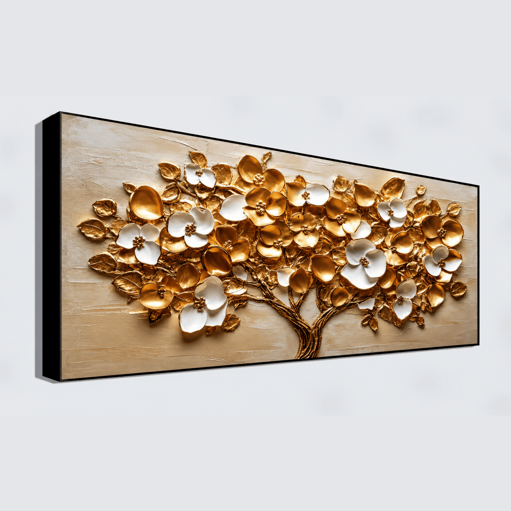 Tree with gold & Silver flower: Wall Paintings by Creative Decor