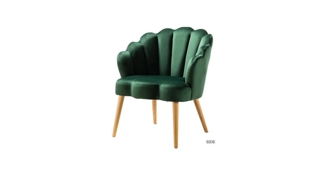 CreativeDecore Velvet Rae Accent Chair/Lounge Chair for  Living Room, Bedroom, Armchair Sofa Chair with natural finish wooden legs