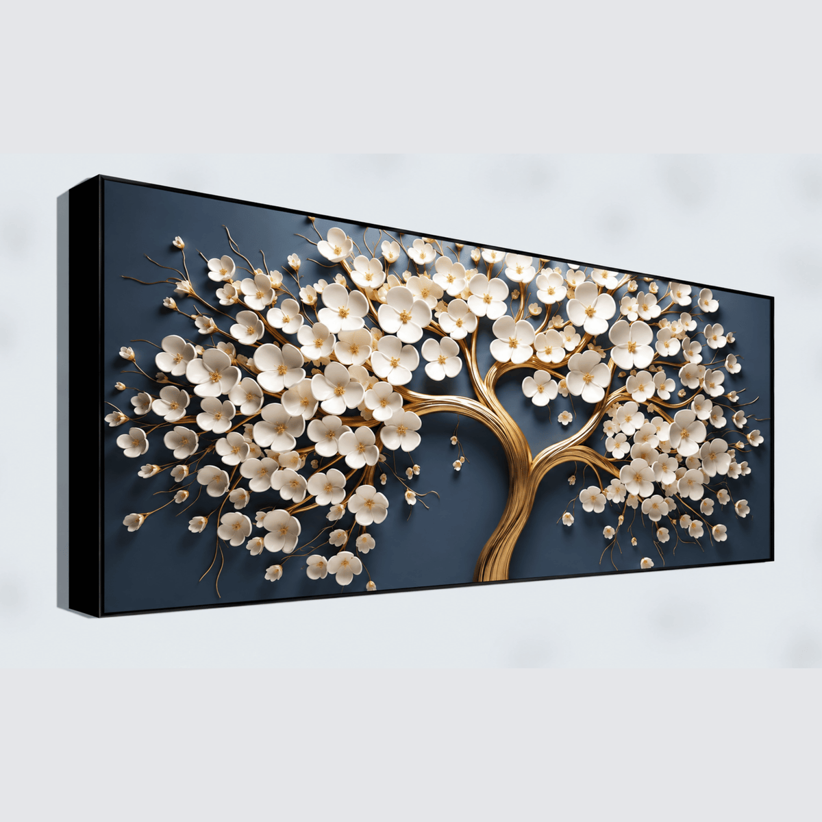 Vintage Gold Tree with white Flower: Wall Paintings by Creative Decor