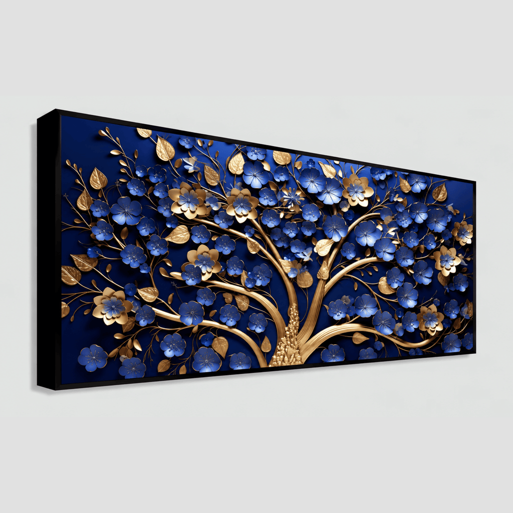 Tree with Ruby Blue Leaf: Wall Paintings by Creative Decor