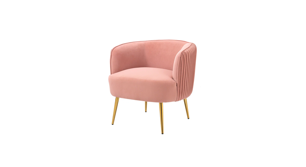 CreativeDecore Velvet Leiser Accent Chair/Lounge Chair for  Living Room, Bedroom, Armchair Sofa Chair with Gold Legs.