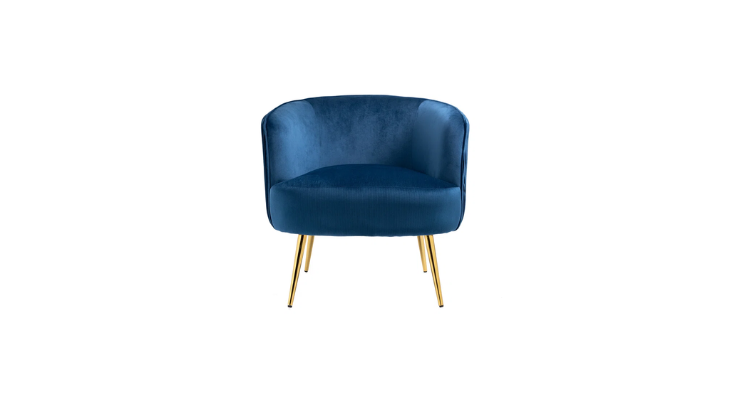 CreativeDecore Velvet Leiser Accent Chair/Lounge Chair for  Living Room, Bedroom, Armchair Sofa Chair with Gold Legs.