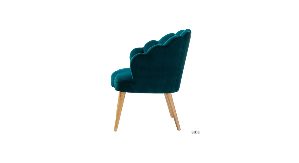 CreativeDecore Velvet Rae Accent Chair/Lounge Chair for  Living Room, Bedroom, Armchair Sofa Chair with natural finish wooden legs