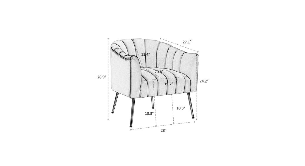 CreativeDecore Velvet Jella  Accent Chair/Lounge Chair for  Living Room, Bedroom, Armchair Sofa Chair with Gold Legs.