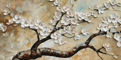 Tree with White Flower: Wall Paintings by Creative Decor