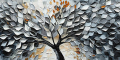 Tree With Silver Leaf: Wall Paintings by Creative Decor